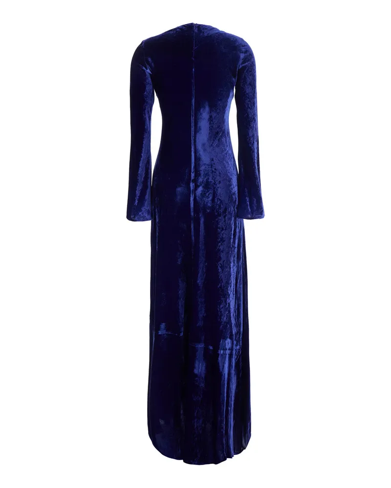 Semicouture Velvet Dress — Blue Blue
