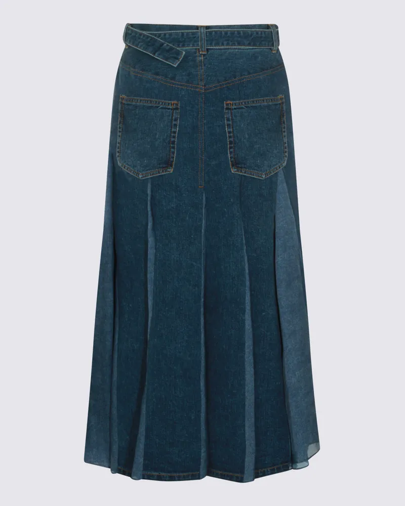 Sacai Women's Skirts Blue _100 % Co Blue