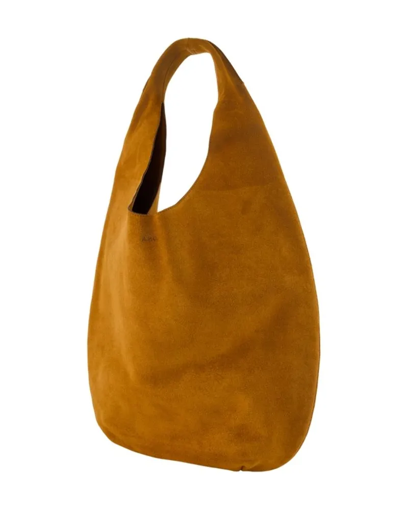 A.P.C. Le Neige Leather Shoulder Bag — Brown Brown
