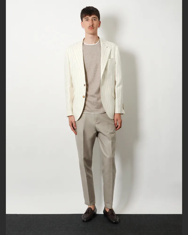 Brunello Cucinelli Men's Blazer Linen White Blazers Jacket White