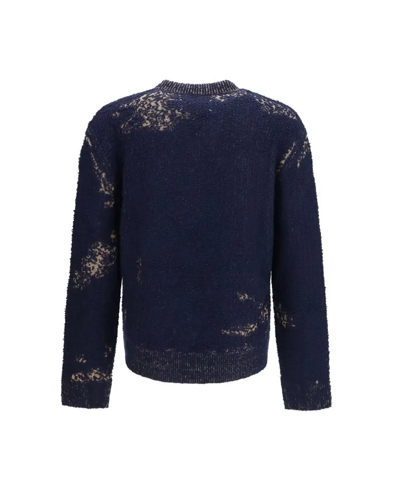 Maison Margiela Acid V-neck Sweater — Navy Navy