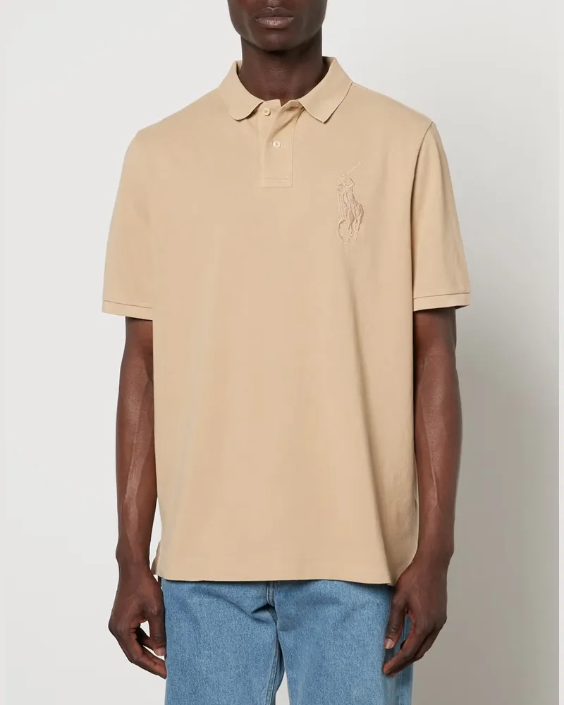 Ralph Lauren Men's Big Pony Logo Classic Polo Shirt Beige Clothing > & T-Shirts Beige