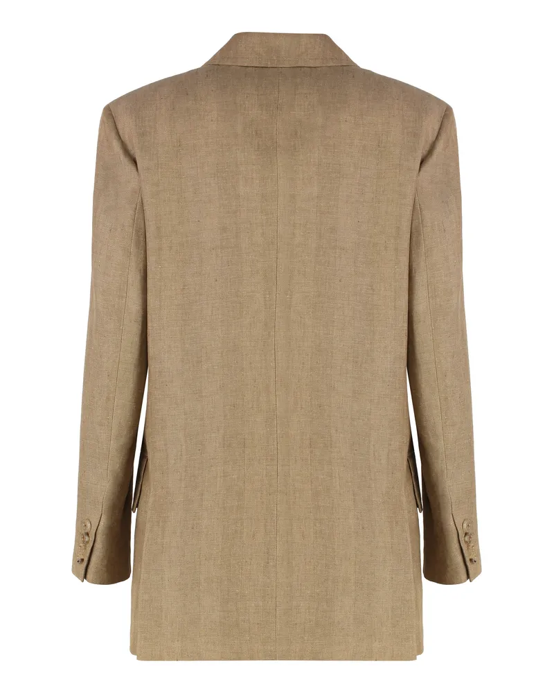 Max Mara Women's Gerla Linen Jacket Saddle Brown Blazers Brown