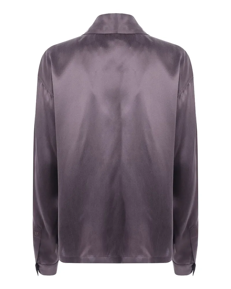 Tom Ford Women's Blouse Espresso Silk Blouses Shirt Purple