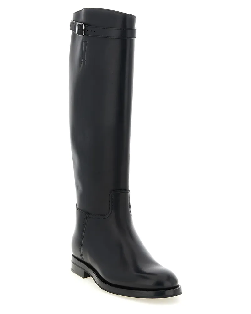 Church's Women's Black Calfskin Over The Knee Shoe Black