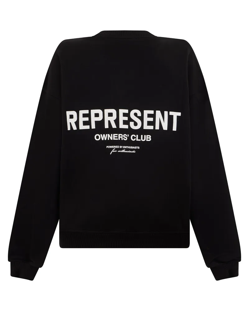 REPRESENT Men Crew Neck Cotton Sweatshirt Black Sweatshirts Sweater Black