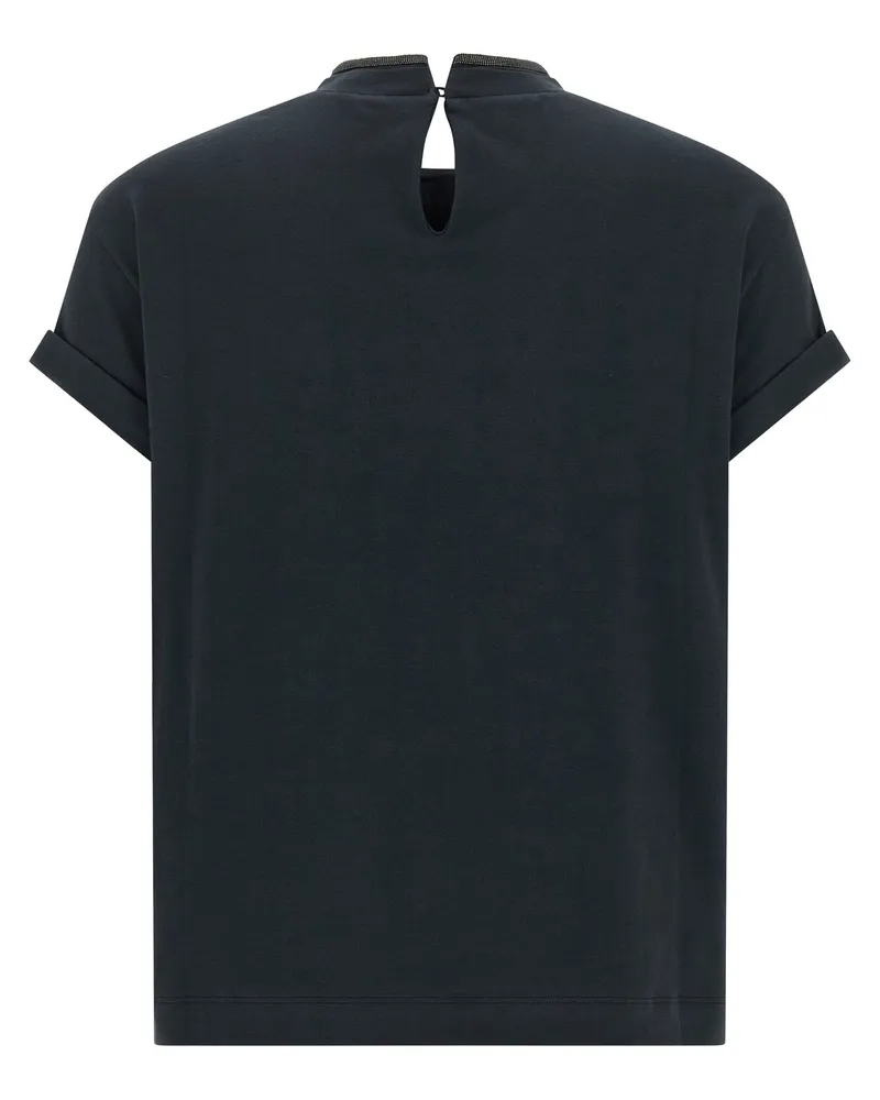 Brunello Cucinelli Women's Blue Cotton T-Shirt Navy