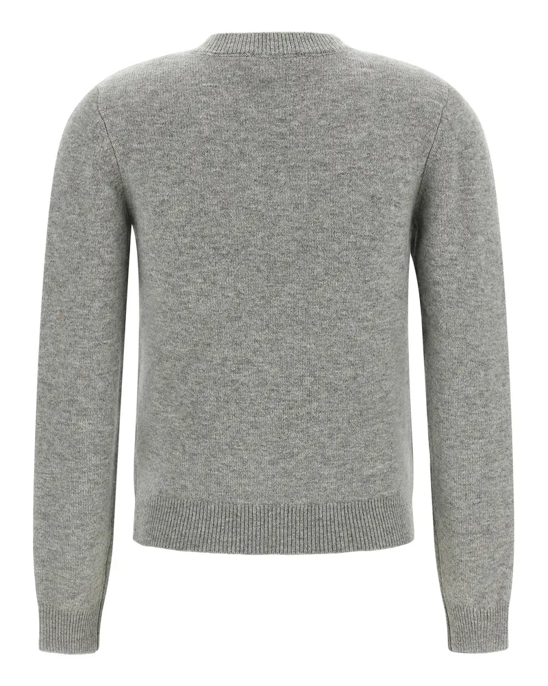 Self-Portrait 3D Floral-Appliqué Wool Blend Sweater — Grey Grey