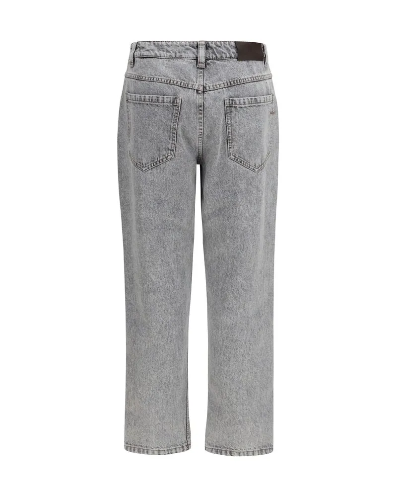 Brunello Cucinelli Straight-Leg Cotton Jeans — Gray Gray