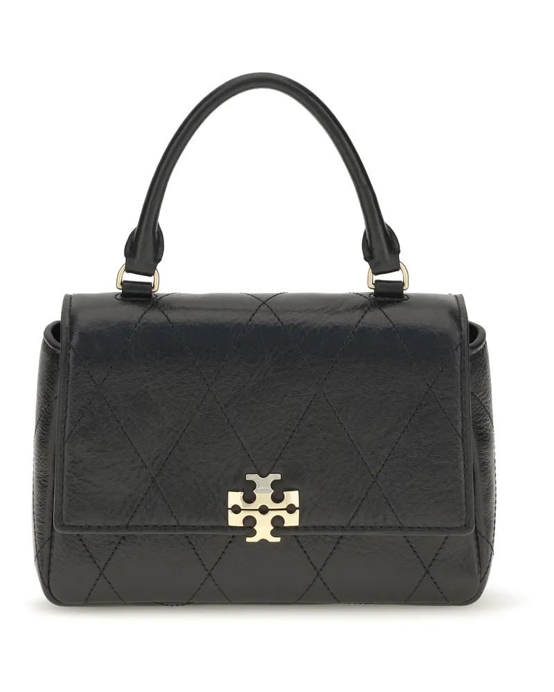 Tory Burch Women's Handbag Charlie Mini Black Calf Leather Wallets & Purses Black