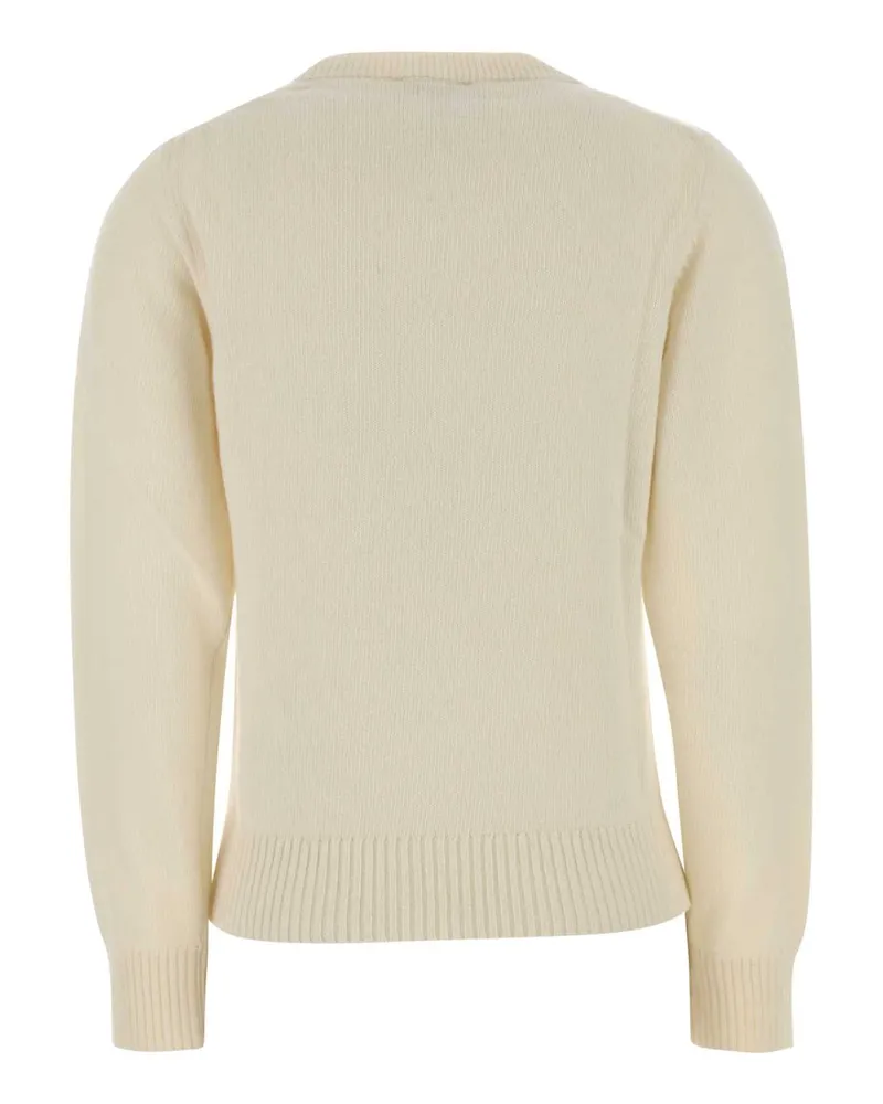 Ganni Women's Ivory Wool Blend Sweater Egret Maglieria Beige
