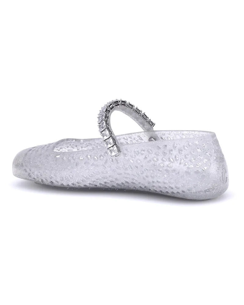 Jimmy Choo Women's Ballerina Shoes Jelly Clear-Silver Mix-Crystal Thermoplastic Polyurethane Clear/silver Mix/crystal Clear