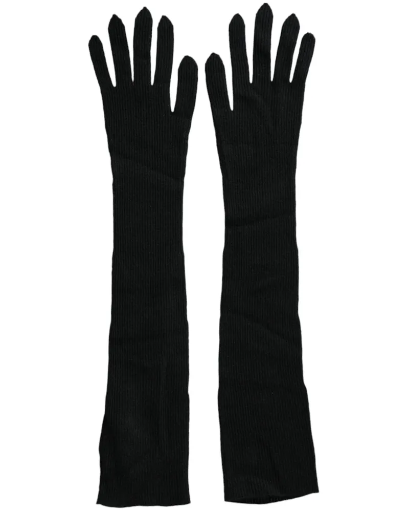 Dolce & Gabbana Women's Black Cashmere Knitted Elbow Length Gloves Black