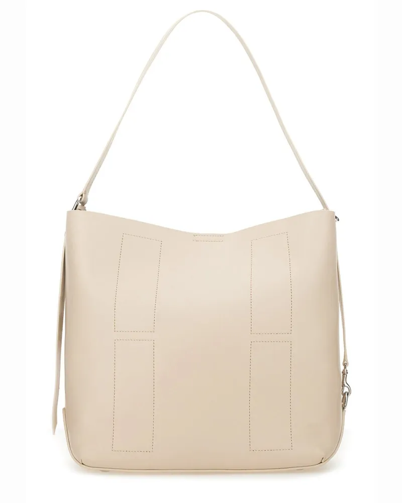 Hogan Women's Hobo Bag Hocket Medium White Calf Leather Handbags Hand White