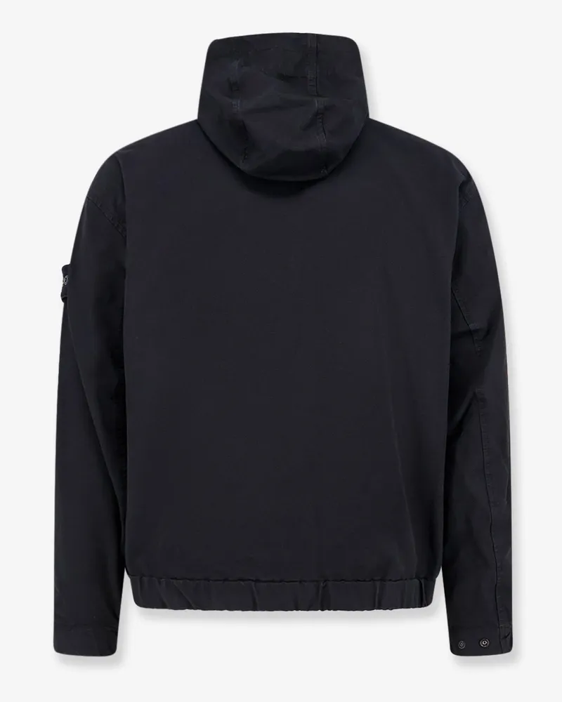 Stone Island Men's Hooded Organic Cotton Jacket Black Black