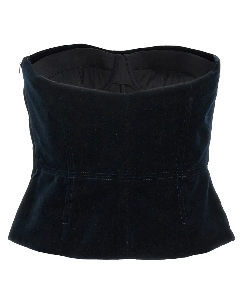 Tom Ford Velvet Strapless Top — Navy Navy