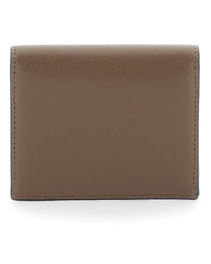 Totême Women's Cardholder T-Lock Leather Beige Accessory Beige