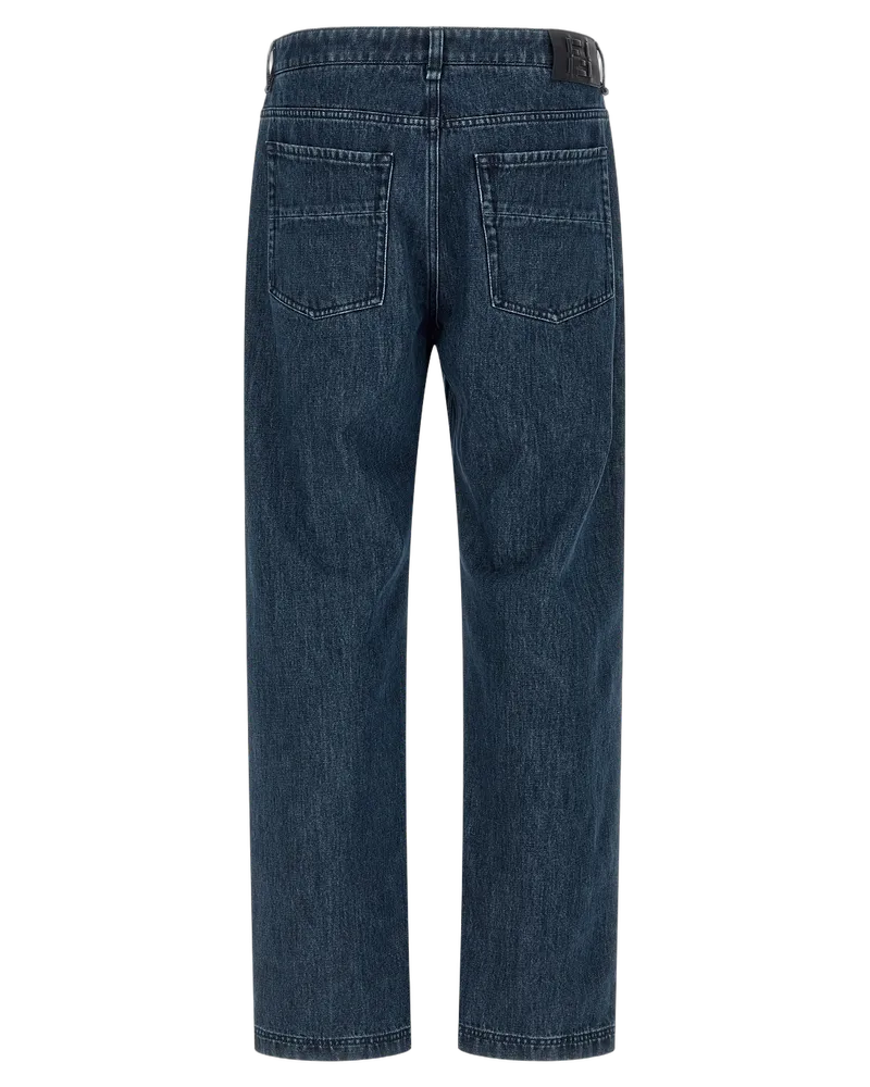 Fendi Men's Blue Cotton Flared Jeans Clothing Blue