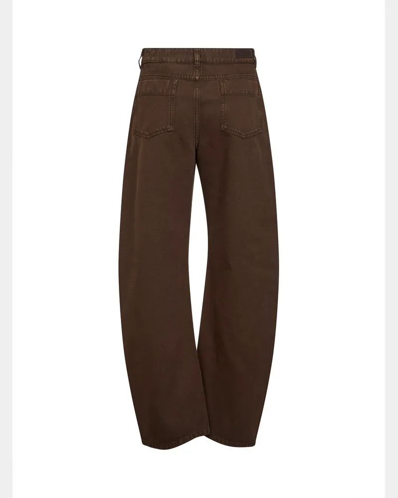 Christophe Lemaire Women's High Waisted Curved Jeans Cocoa Коричневый Хлопок Brown