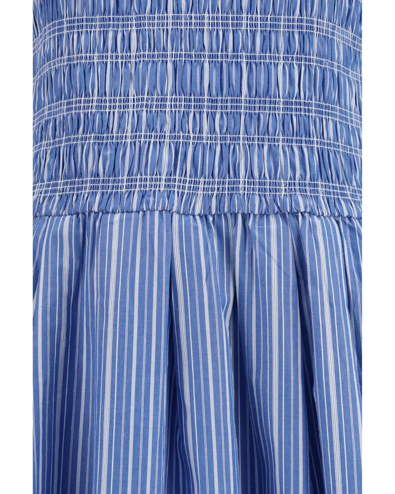 Ganni Women's Striped Cotton Dress Nouvean Navy Navy