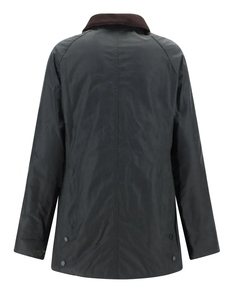 Barbour Women's Breadnell Waxed Jacket Sage Cotton Down Coat Green