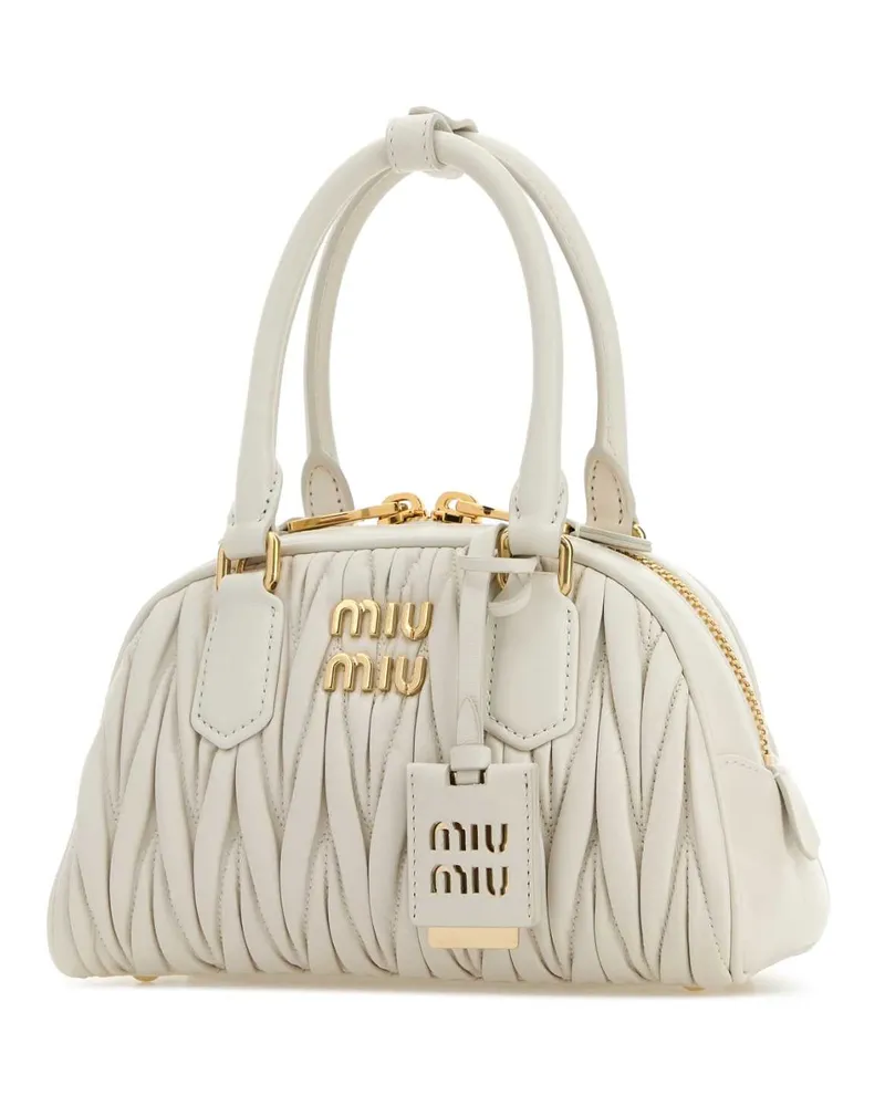 Miu Miu Women's Ivory Nappa Leather Arcadie Handbag Bianco Borse A Mano Bag White