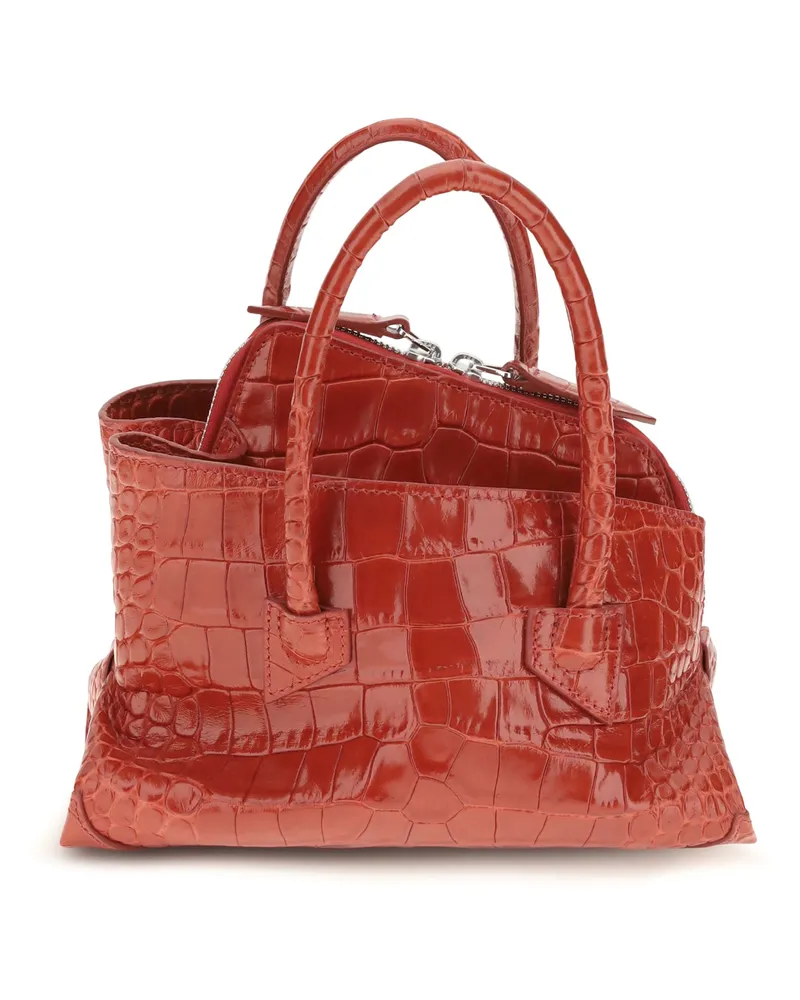 ATTICO Women's Handbag La Passeggiata Mini Croc-Effect Leather Red Calf Handbags Hand Bags Red
