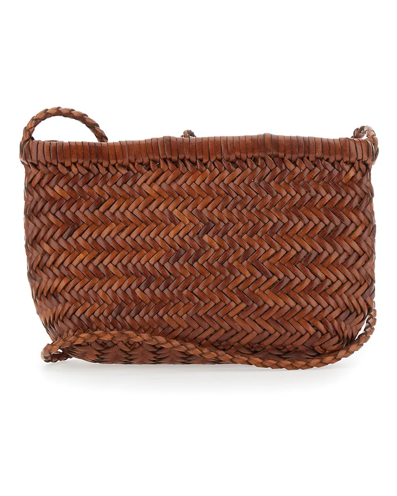 Dragon Diffusion Women's Mini Basket Bag Minsu Brown Leather Shoulder Brown