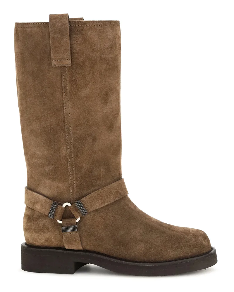Brunello Cucinelli Women's Suede Boots Caramel Caramel