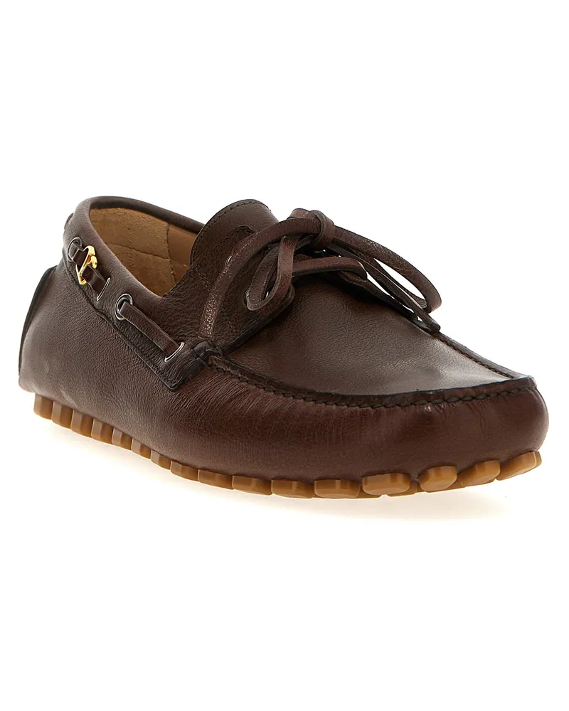 Valentino Garavani Driver Fastaway Loafer — Brown Brown