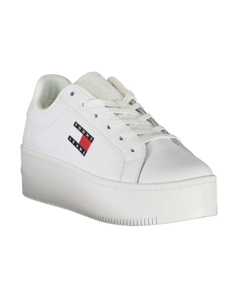 Tommy Hilfiger Logo Leather Sneaker — White White
