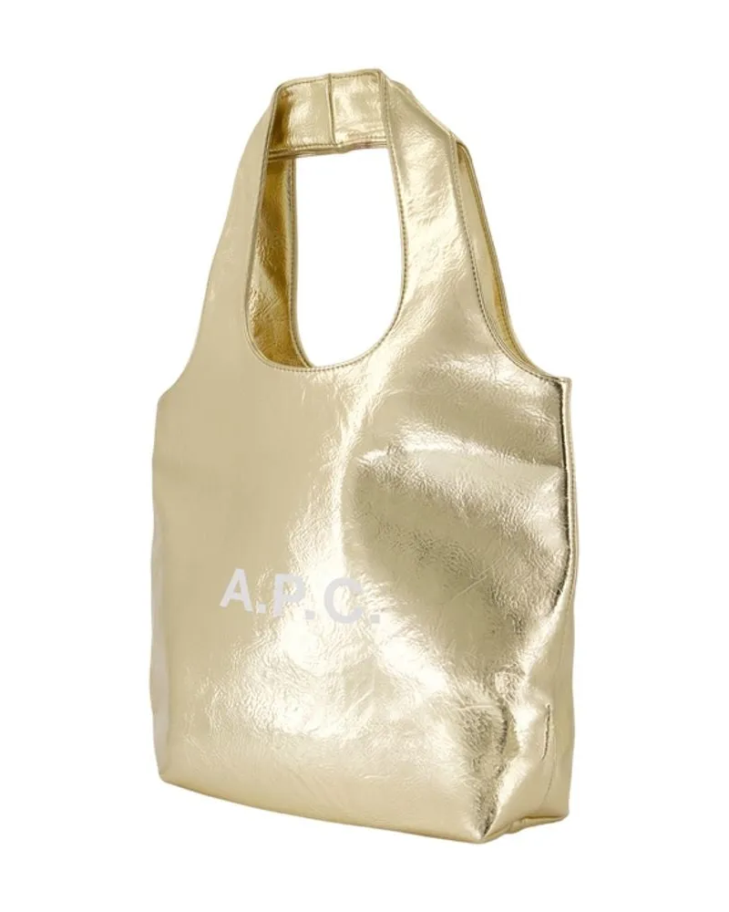 A.P.C. Women's Ninon Small Shopping Bag -  Synthetic Gold Totes-Shopping-Bags Gold