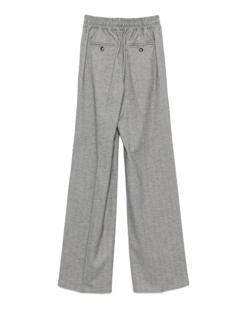 Kiton Women's Herringbone-Pattern Drawstring Trousers Aw26 W Grey