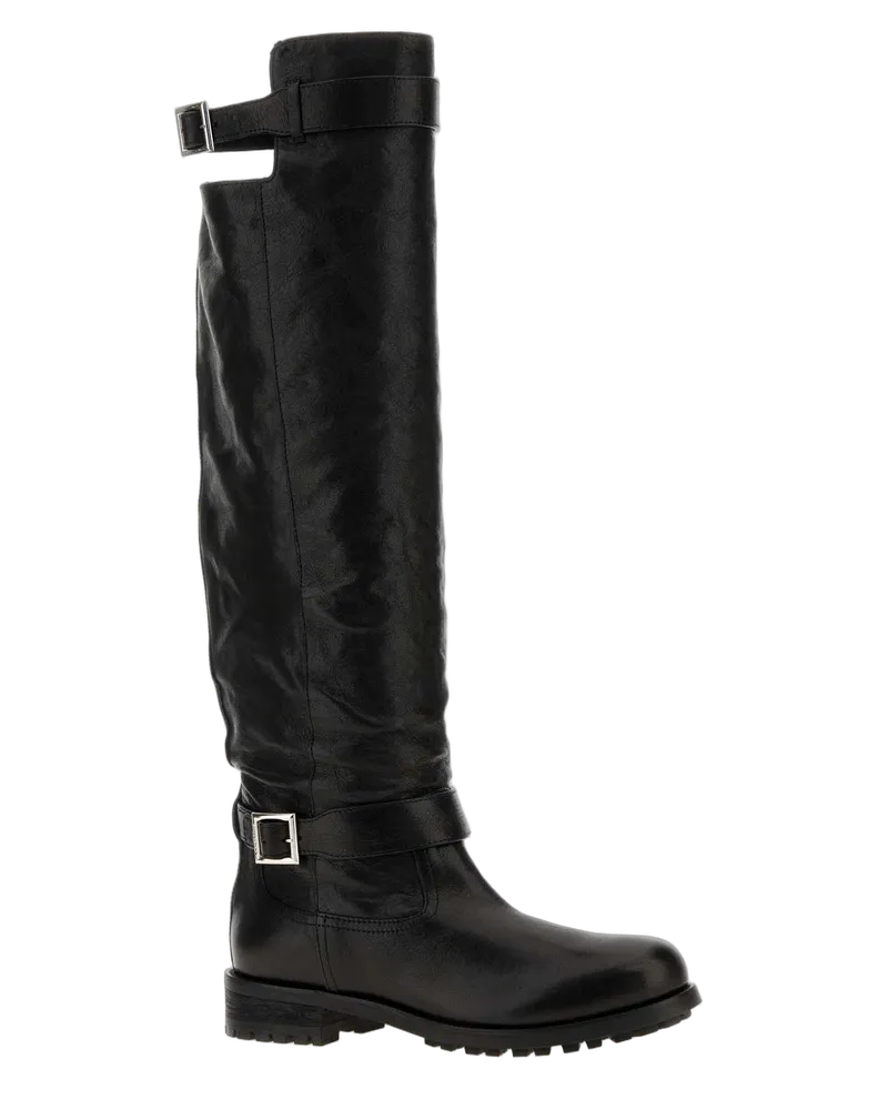 Jimmy Choo Women's Biker Boot Black Lamb Black