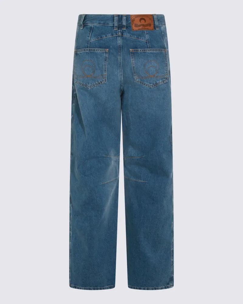Marine Serre Women's Jeans Light Blue Blue