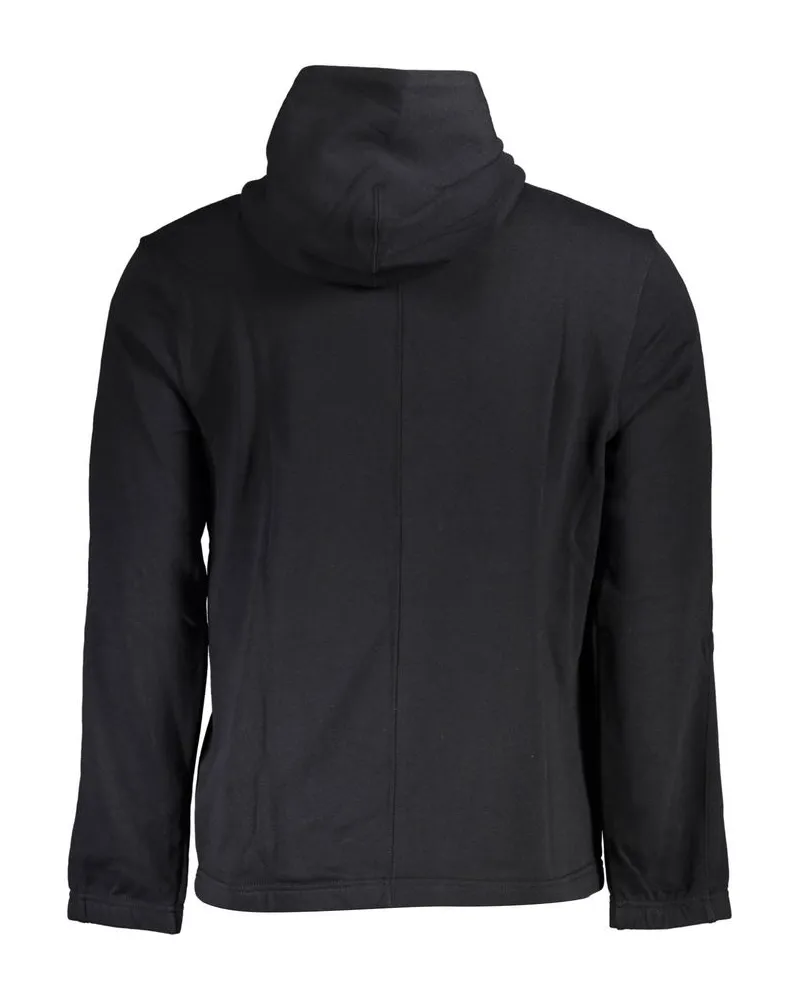 Calvin Klein Logo-Embroidered Cotton Hoodie — Black Black