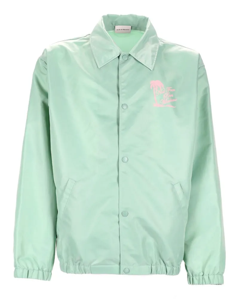 Drôle de Monsieur Slogan Palmiers Technical Polyamide Jacket — Green Green