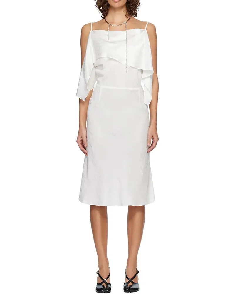 Maison Margiela Viscose-Blend Jacquard Slip Dress — White White