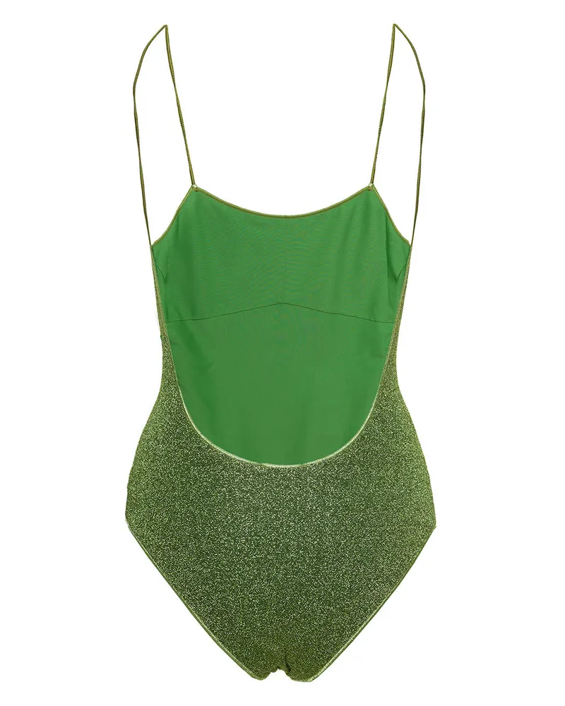 Oséree Women One-Piece Swimsuit Lumière Maillot Green Lurex Swimwear Sea Clothing Green