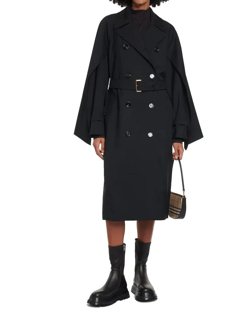Burberry Women's Black Polyester Coat Clothing Black