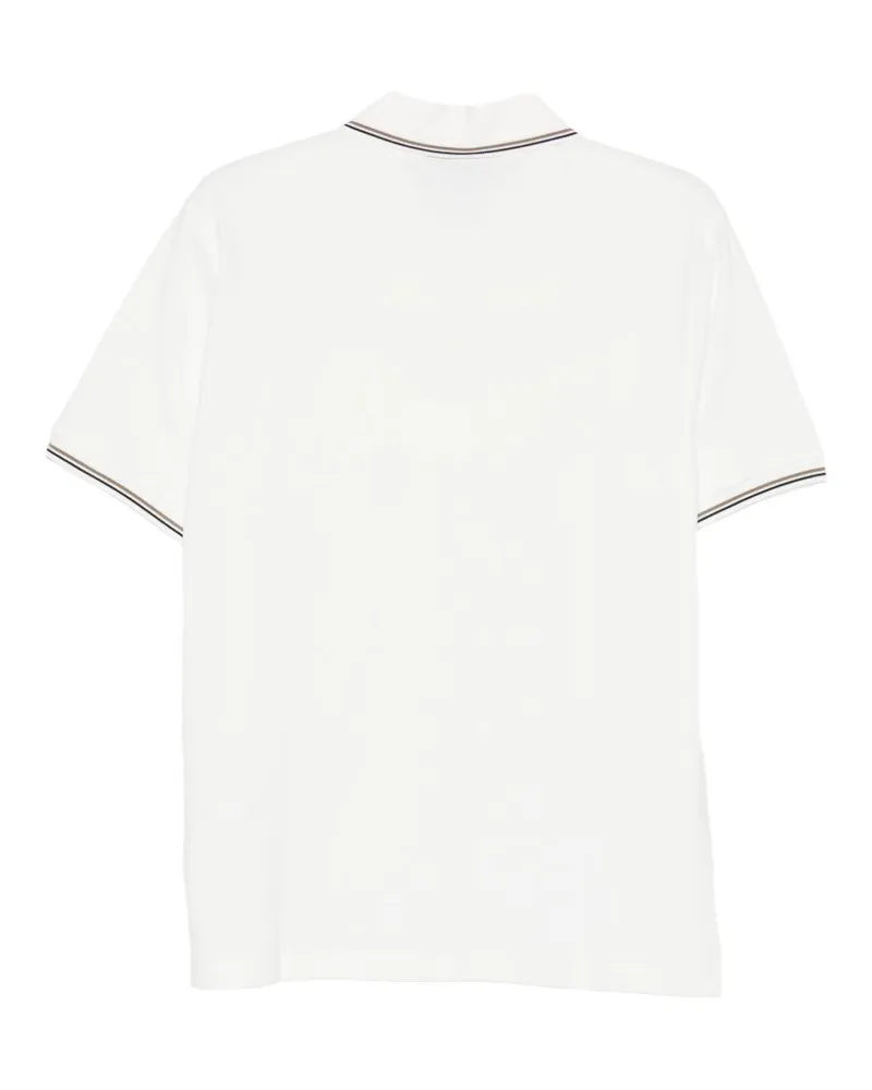 Emporio Armani Logo-Embroidered Cotton Polo — White White