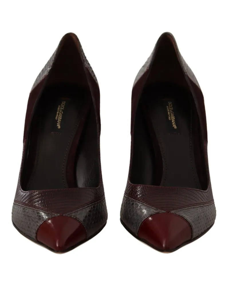 Dolce & Gabbana Women's Multicolor Exotic Leather Heels Pumps Shoes Skins Multicolor