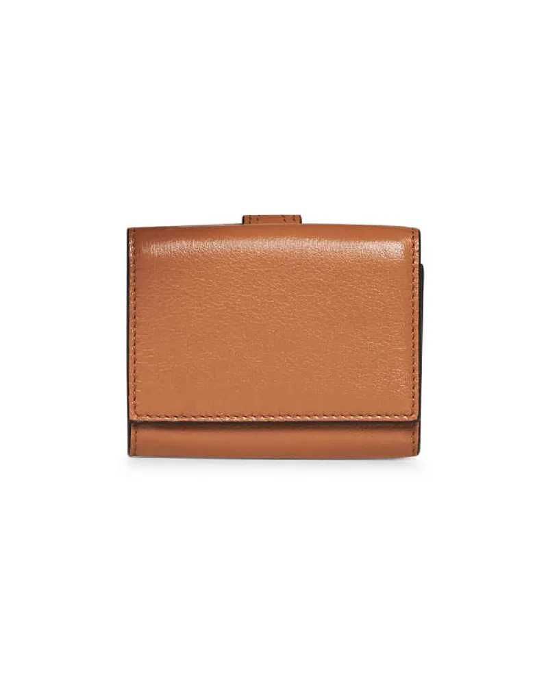 Chloé Grained Calf Leather Wallet — Brown Brown