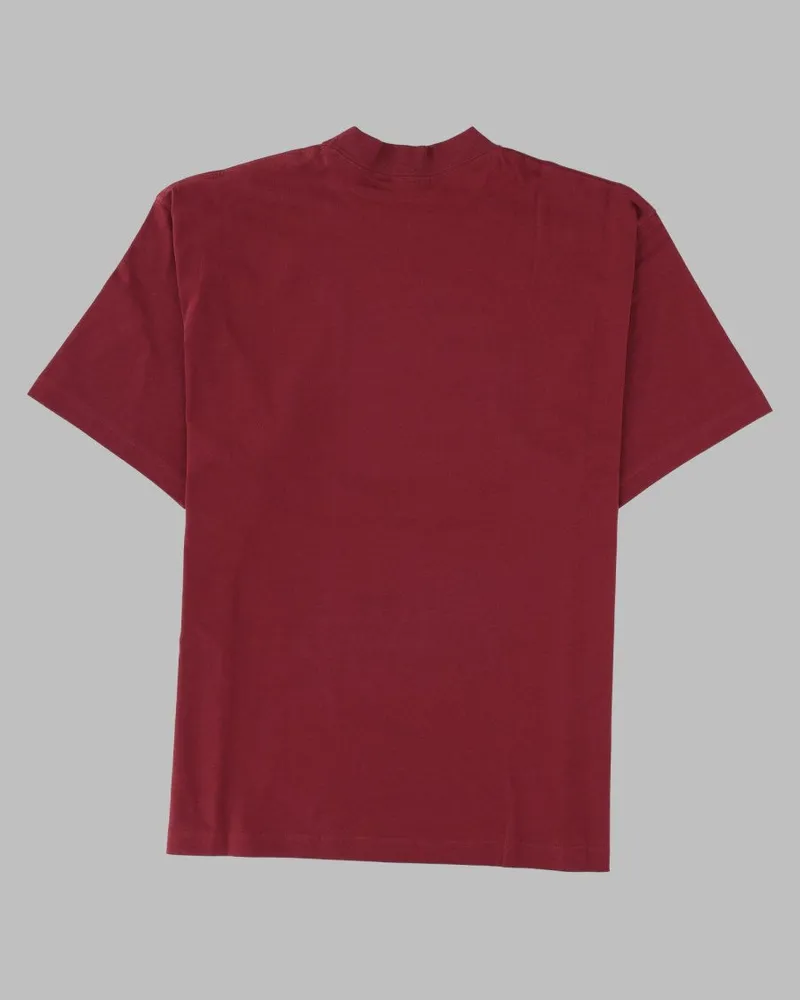 Balenciaga Logo-Embroidered T-Shirt — Bordeaux Bordeaux