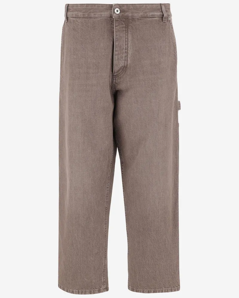Bottega Veneta Women's Cotton Denim Jeans With Belt Loops Brown Trousers Brown