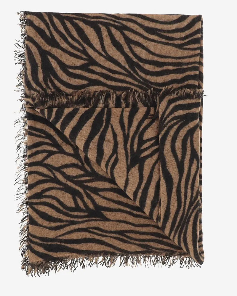 Faliero Sarti Women's Scarf Zeb Cashmere Multicolour Scarfs Camel
