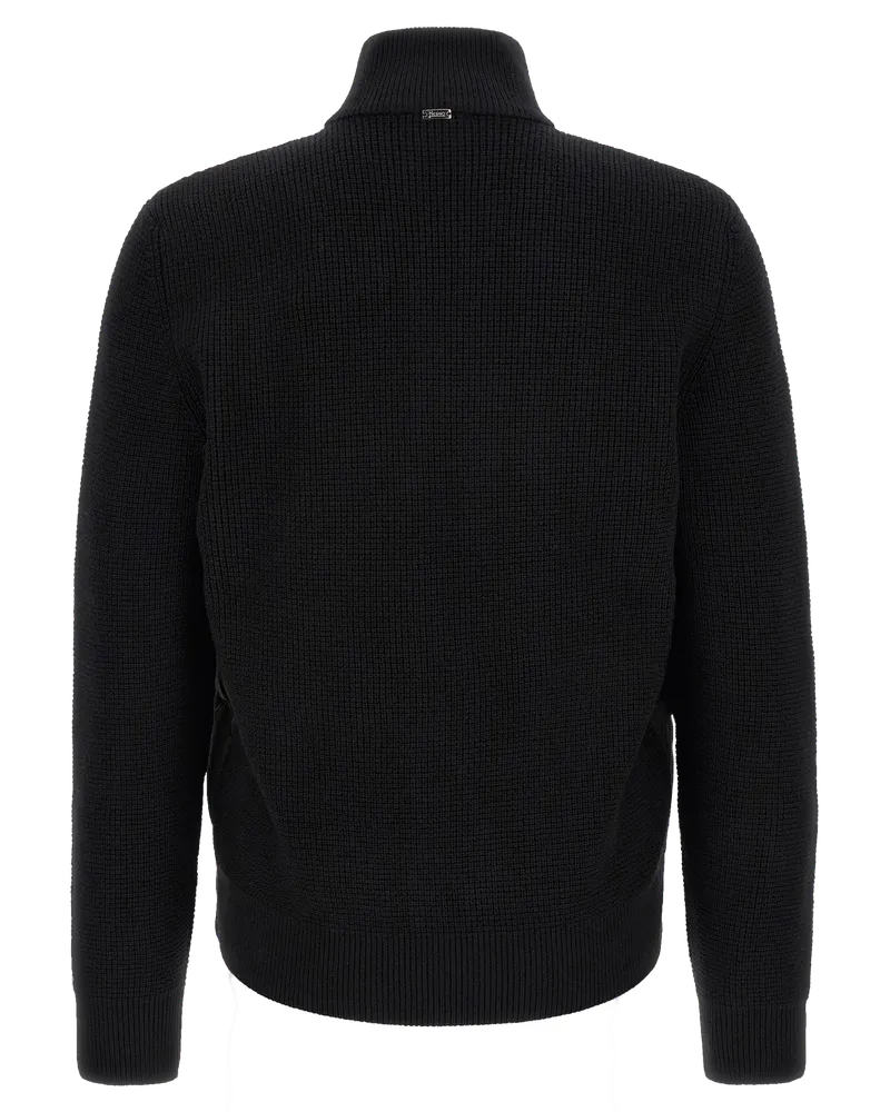 Herno Quilted Hybrid Wool Jacket — Black Black