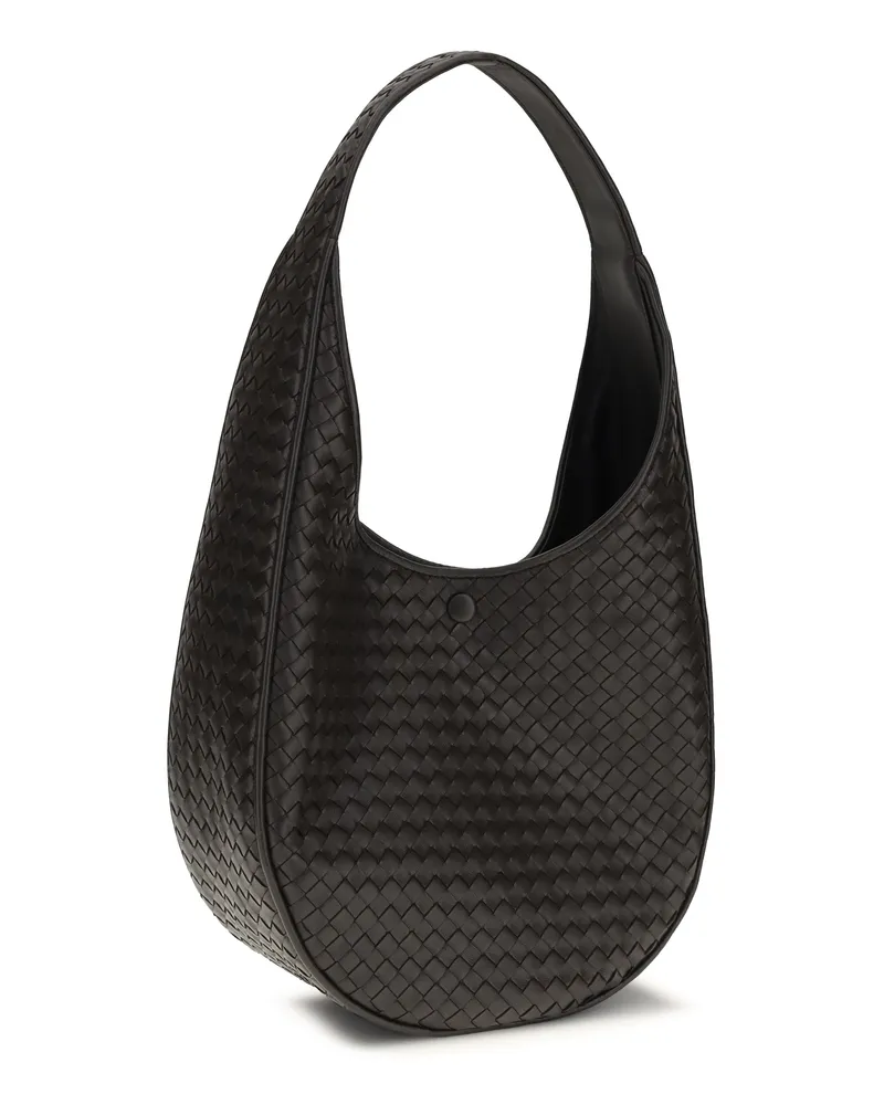 Bottega Veneta Women's Shoulder Bag Ovetto Espresso Espresso-Brass Lambskin Espresso/brass Black