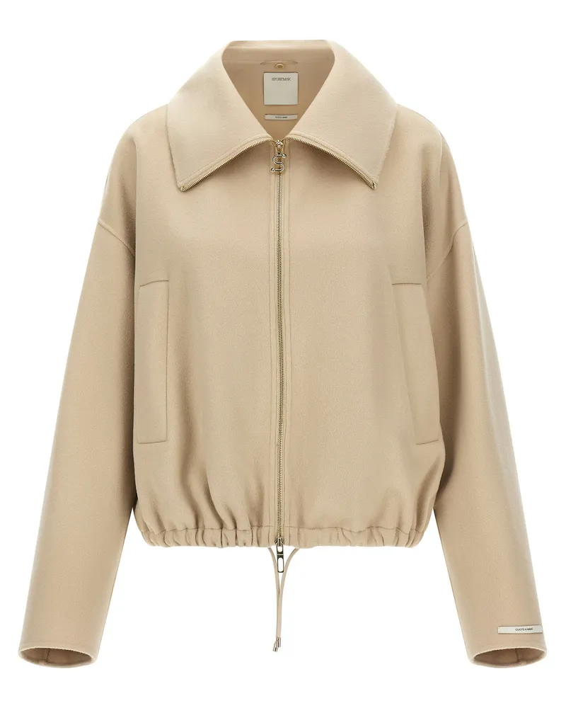 SPORTMAX Emiro Bomber Jacket — Beige Beige