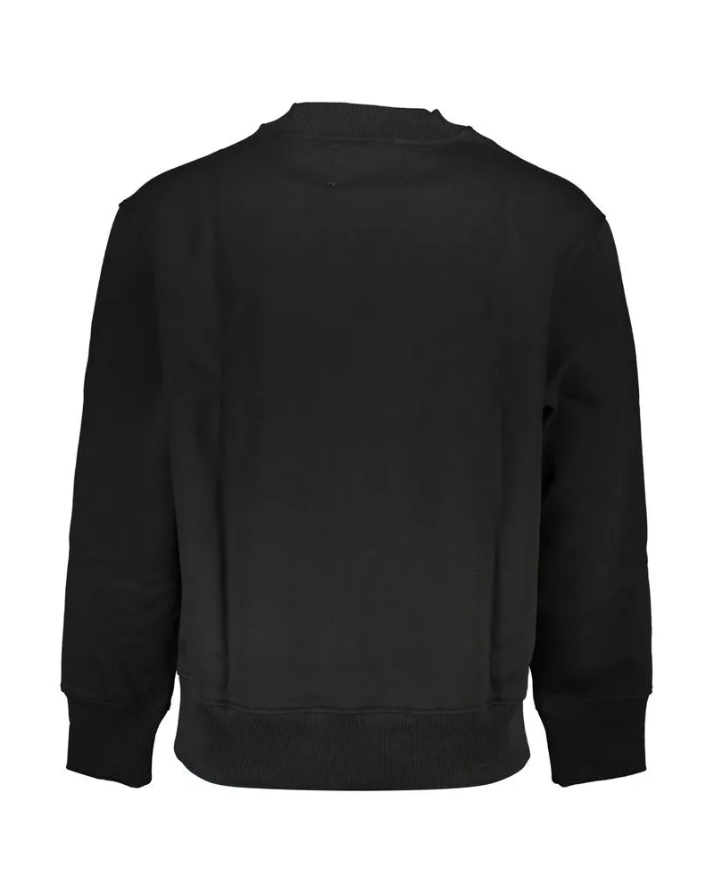 Calvin Klein Logo-Print Cotton Sweatshirt — Black Black